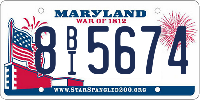 MD license plate 8BI5674
