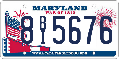 MD license plate 8BI5676