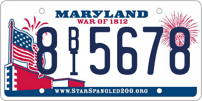 MD license plate 8BI5678