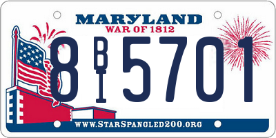 MD license plate 8BI5701
