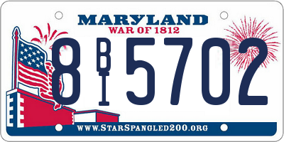 MD license plate 8BI5702