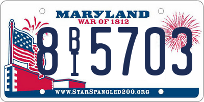 MD license plate 8BI5703