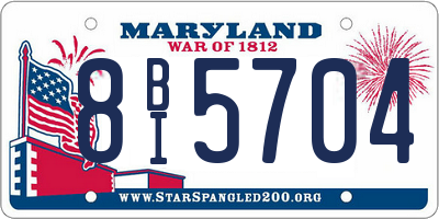 MD license plate 8BI5704
