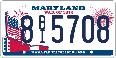 MD license plate 8BI5708
