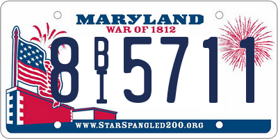 MD license plate 8BI5711