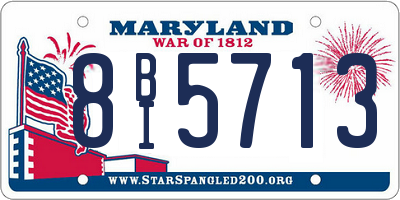 MD license plate 8BI5713