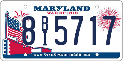 MD license plate 8BI5717
