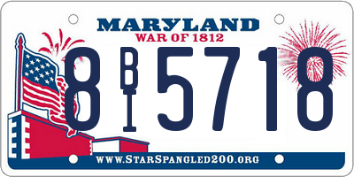 MD license plate 8BI5718