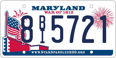 MD license plate 8BI5721