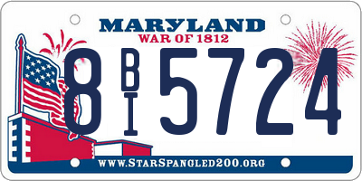 MD license plate 8BI5724
