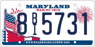 MD license plate 8BI5731