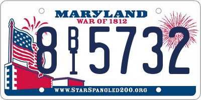 MD license plate 8BI5732