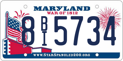 MD license plate 8BI5734