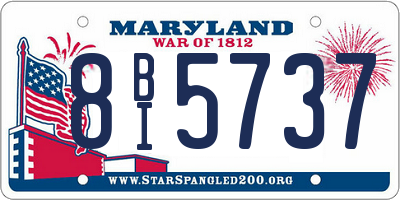 MD license plate 8BI5737