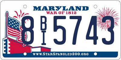 MD license plate 8BI5743