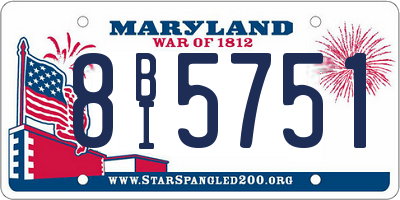 MD license plate 8BI5751