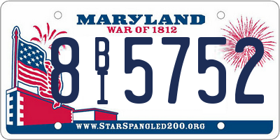 MD license plate 8BI5752