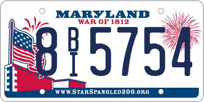 MD license plate 8BI5754