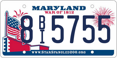 MD license plate 8BI5755