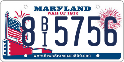 MD license plate 8BI5756