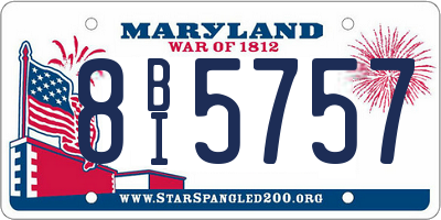 MD license plate 8BI5757