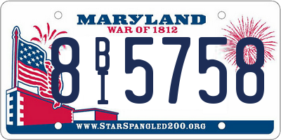 MD license plate 8BI5758