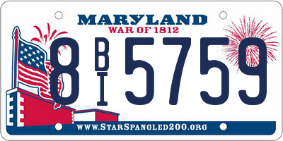 MD license plate 8BI5759