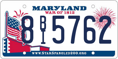 MD license plate 8BI5762
