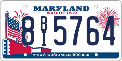 MD license plate 8BI5764