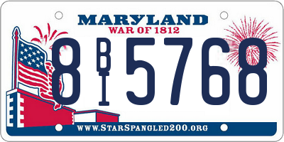 MD license plate 8BI5768