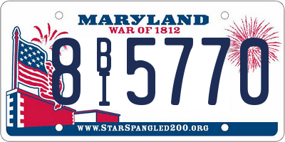 MD license plate 8BI5770
