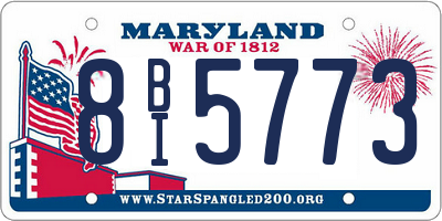 MD license plate 8BI5773