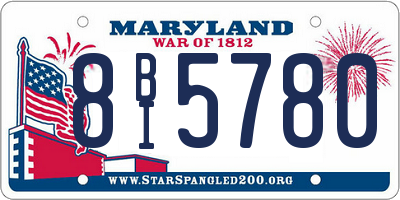 MD license plate 8BI5780