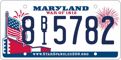 MD license plate 8BI5782