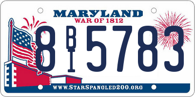 MD license plate 8BI5783