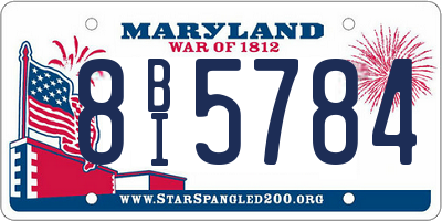 MD license plate 8BI5784