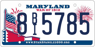 MD license plate 8BI5785