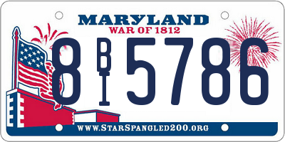 MD license plate 8BI5786