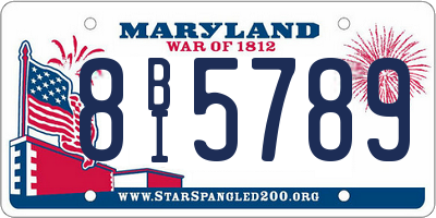 MD license plate 8BI5789