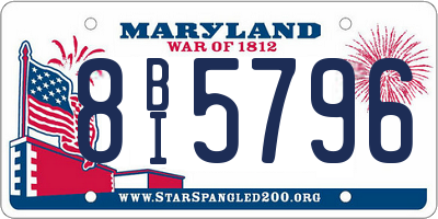 MD license plate 8BI5796