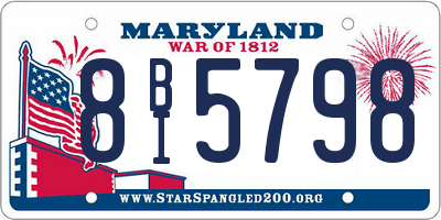MD license plate 8BI5798