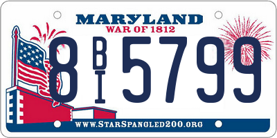 MD license plate 8BI5799