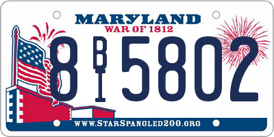 MD license plate 8BI5802