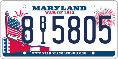 MD license plate 8BI5805