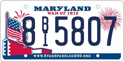 MD license plate 8BI5807