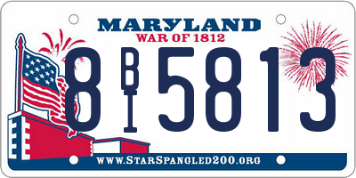 MD license plate 8BI5813