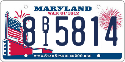 MD license plate 8BI5814