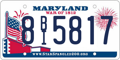 MD license plate 8BI5817