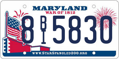 MD license plate 8BI5830
