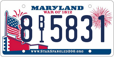 MD license plate 8BI5831